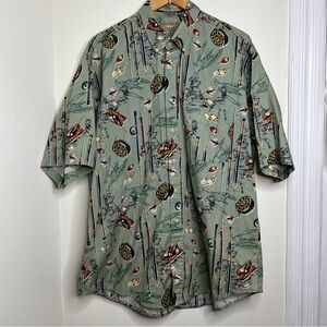 Vintage 90s Natural Issue Fly Fishing Button Down Shirt Men’s XLT Lures Tackle
